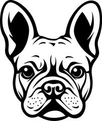 A charming and expressive vector illustration of a pug's head, capturing its signature wrinkled face, big round eyes, and short muzzle. Perfect for pet-themed designs, logos, stickers, apparel