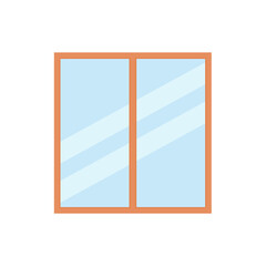 Windows with wooden frames vector illustration