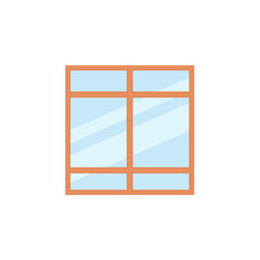 Windows with wooden frames vector illustration