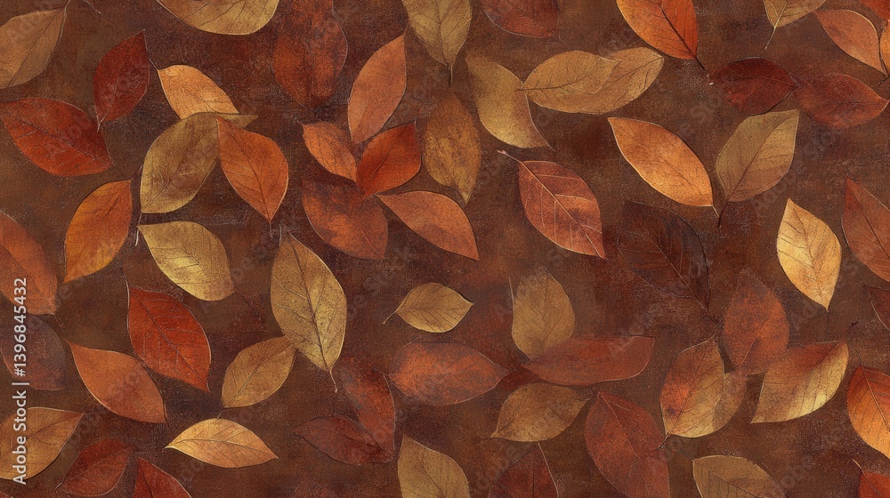 Poster rustic autumn leaf pattern forms a warm, textured backdrop, perfect for overlaying text or creative 