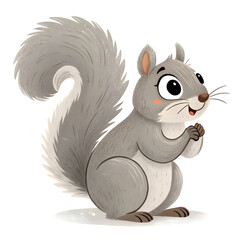Fototapeta premium Cute Squirrel Illustration: Cartoon Animal Image on transparent background