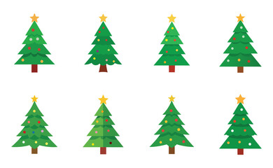 Set of Christmas trees vector design