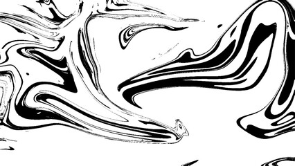 Acrylic and oil paint flow monochrome contemporary backdrop. Black and white abstract fluid art. Vector illustration.