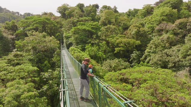 A devoted father and his adventurous son create lasting memories in Costa Rica, exploring lush landscapes and joyfully crossing suspension bridges in the beautiful natural parks of this paradise