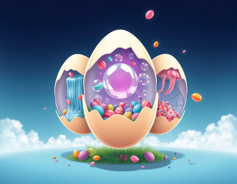 Surprise Worlds Inside Easter Eggs