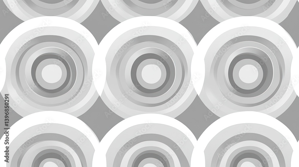 Aufkleber abstract grayscale concentric circles pattern.