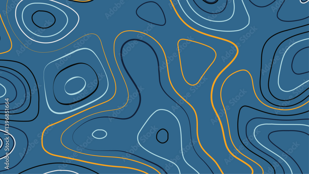 Poster luxury colorful abstract line art background vector. topographic contour background. contour lines b