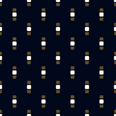 Simple geometric pattern abstract square shapes motif classic blue minimal background. Small elements modern fabric design textile swatch ladies dress, blouse, man shirt all over print block.