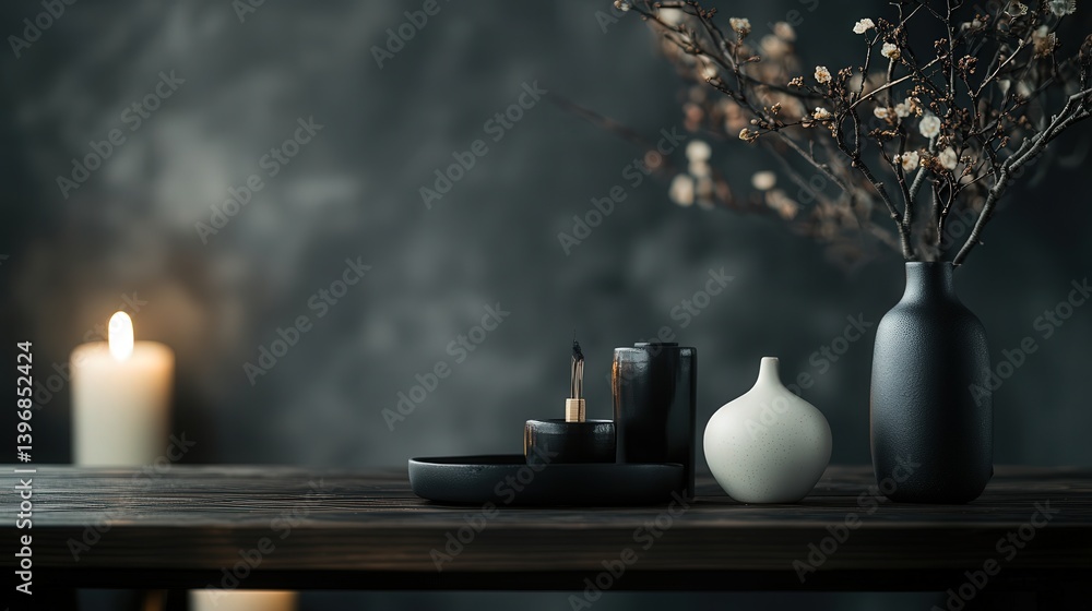 Poster blurred bokeh background creates the perfect space for displaying items, with selective focus enhanc