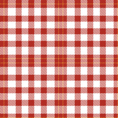 Dusty rusty red and Bright white Seamless Tartan Textile Design