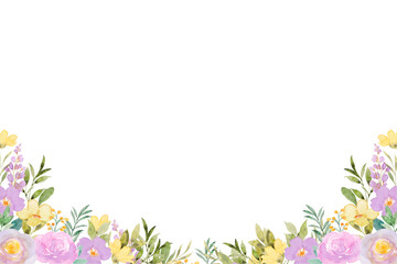 Watercolor flowers background vector for design.