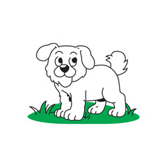 Dog animal funny vector drawing