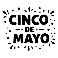 Fototapeta premium Cinco de Mayo graphic, bold text, decorative