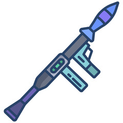 Linear color rocket launcher icon