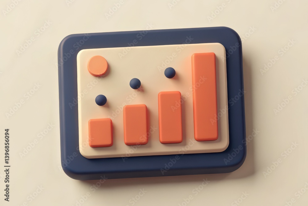 Aufkleber a colorful, abstract representation of a data chart featuring geometric shapes on a light background