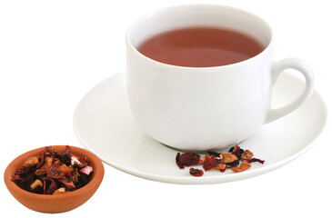 Herbal tea of roselle, rose hips and apple