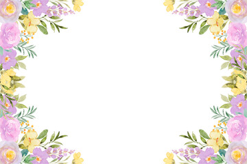 Watercolor flowers background vector for design.