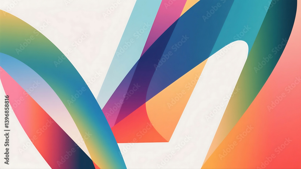 Poster abstract colorful modern minimalist geometric gradient background design with dynamic shapes and vib