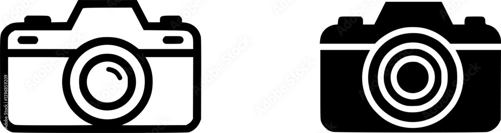 Poster outlinefilledvectorsign ofvs - camera vector icon . isolated transparent . photo camera sign . black