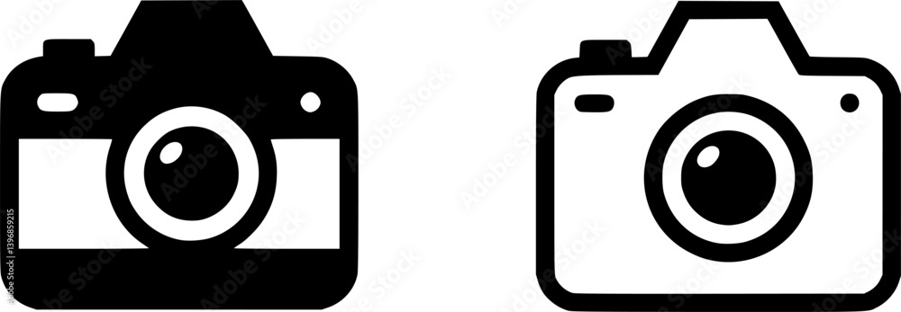 Poster outlinefilledvectorsign ofvs - camera vector icon . isolated transparent . photo camera sign . black