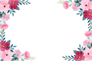 Watercolor flowers background vector for design.