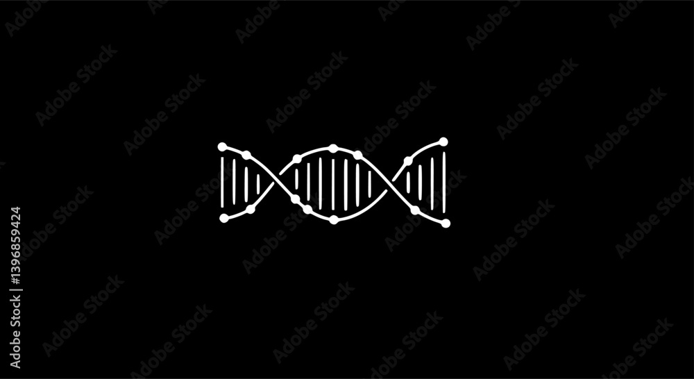 Poster outlinefilledvectorsign ofvs - dna vector icon . double helix . isolated transparent . outline and f