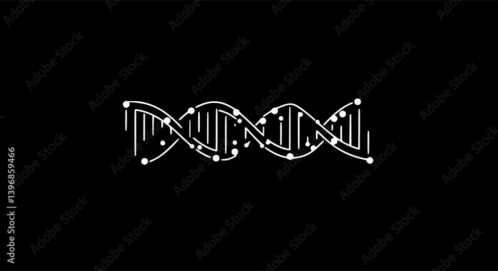 Poster outlinefilledvectorsign ofvs - dna vector icon . double helix . isolated transparent . outline and f