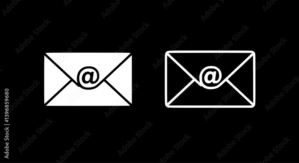 Poster outlinefilledvectorsign ofvs - email concept vector icon . isolated transparent . open email address