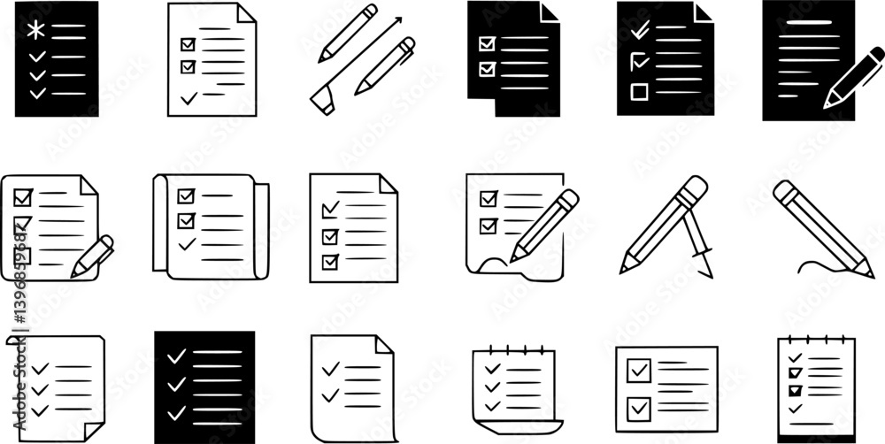 Poster outlinefilledvectorsign ofvs - writing pad vector icon . isolated transparent . paper with pencil . 