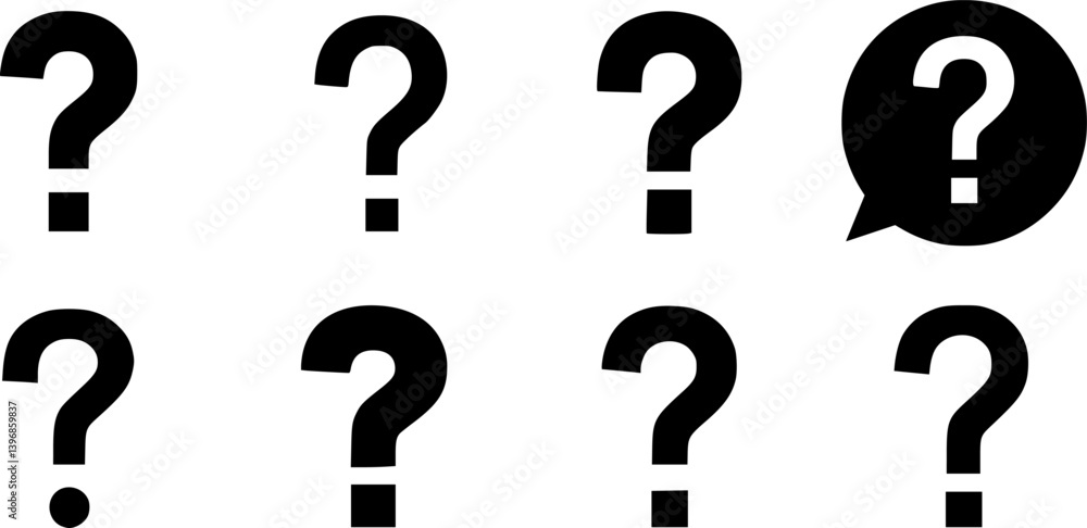 Poster outline filled vector sign ofvs - question mark vector icon . isolated transparent . black outline a