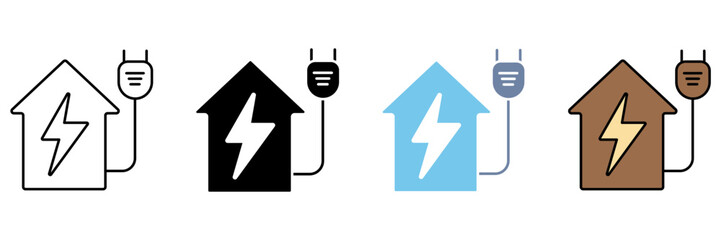 home charging concept line icon. Simple element illustration.