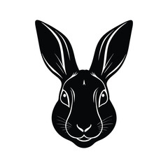 Silhouette art illustration of a rabbit head.eps
