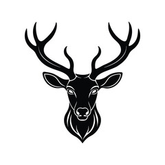 Naklejka premium Silhouette art illustration of a stag head.eps