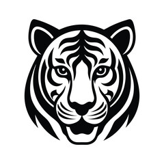 Silhouette art illustration of a tiger face.eps