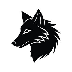Silhouette art illustration of a wolf head.eps