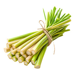 Fresh lemongrass bundle with vibrant green stalks tied together, perfect for cooking