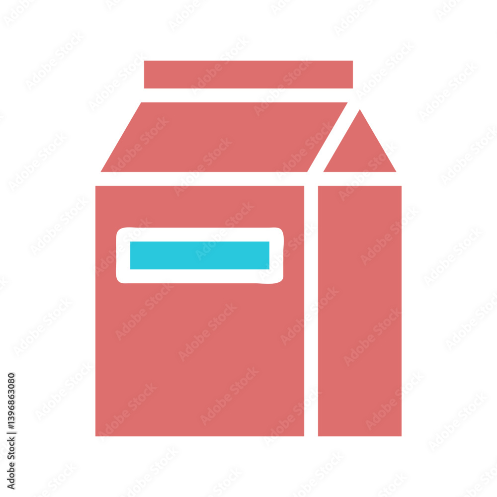 Poster stylized graphic of a carton with a simple shape suitable for design elements