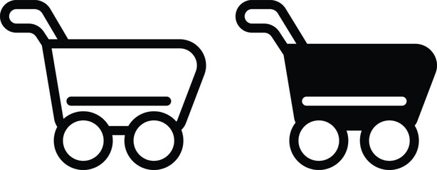 Shopping icon, empty shopping symbol, shop and sale, vector illustration