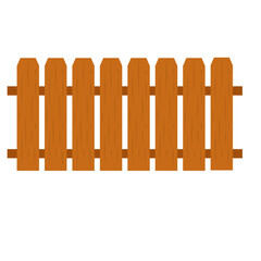 Cartoon Wooden Fence Vector Illustration 