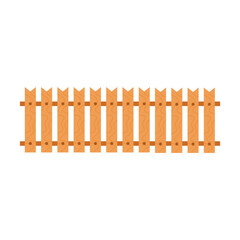 Cartoon Wooden Fence Vector Illustration 