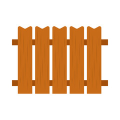 Cartoon Wooden Fence Vector Illustration 