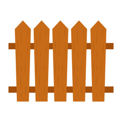 Obraz premium Cartoon Wooden Fence Vector Illustration 