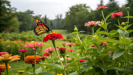 Monarch Butterfly - A monarch butterflies on flower in Summer. monarch butterfly collecting nectar from flower. High quality photo