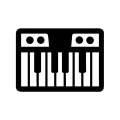 Keyboard Piano with Control Buttons Icon Design