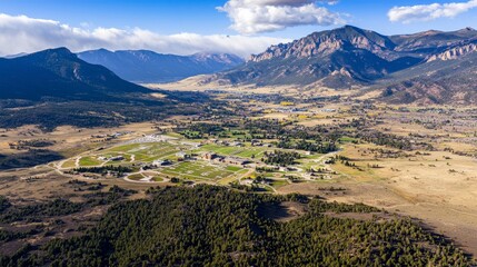 Aerial View of the Air Force Academy Campus and Surrounding Landscape