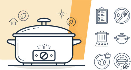 Frying Pan Illustration vector design, Frying Pan logo and icon design, Set of Frying Pan icon design