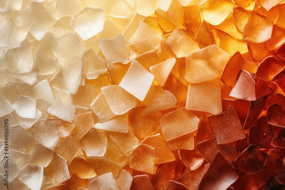 Poster a gradient of translucent, amber-colored glass pieces, creating a textured background.