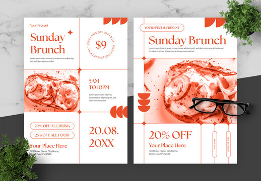 Orange And Black Brunch Day Flyer