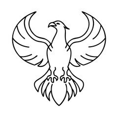 phoenix icon, phoenix line art - simple line art of phoenix, perfect for phoenix logos and icons