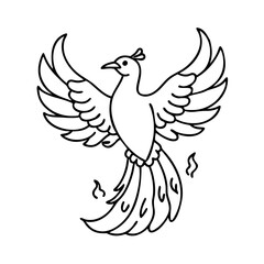 phoenix icon, phoenix line art - simple line art of phoenix, perfect for phoenix logos and icons